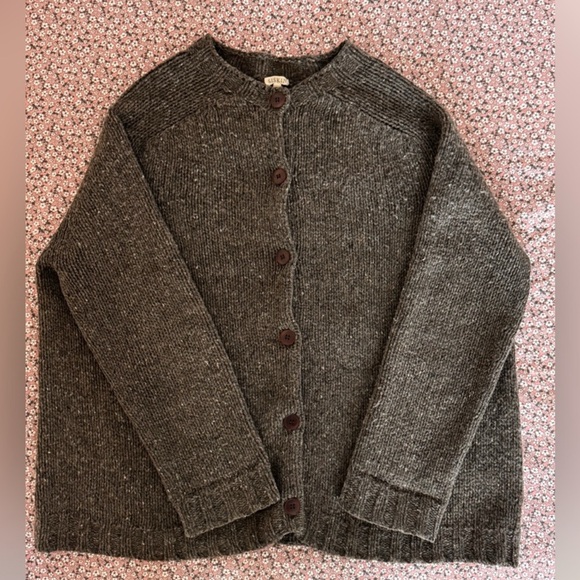 Siskin Mama Owl wool Donegal Coast cardigan sweater - Picture 1 of 7
